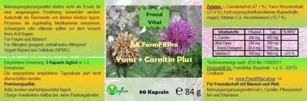Yams Extrakt, L-Carnitin, Vitamin C